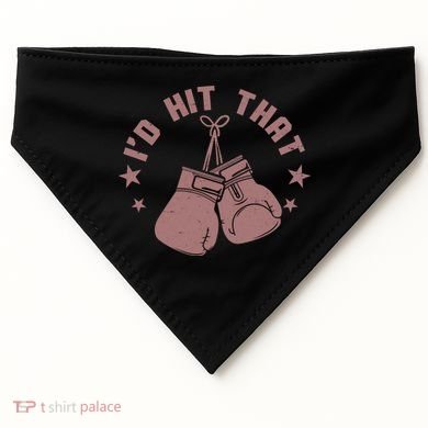 Funny I'D Hit That Boxing Fan USA-Made Doggie Bandana