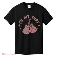 Funny I'D Hit That Boxing Fan Kids T-Shirt thumb 0