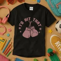 Funny I'D Hit That Boxing Fan Kids T-Shirt thumb 3