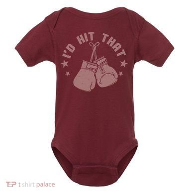 Funny I'D Hit That Boxing Fan Baby Bodysuit