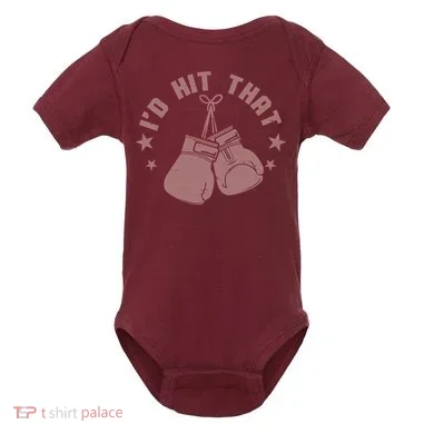 Funny I'D Hit That Boxing Fan Baby Bodysuit