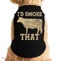 Funny I'd Smoke That Cattle Meat Cuts Doggie Tank thumb 0