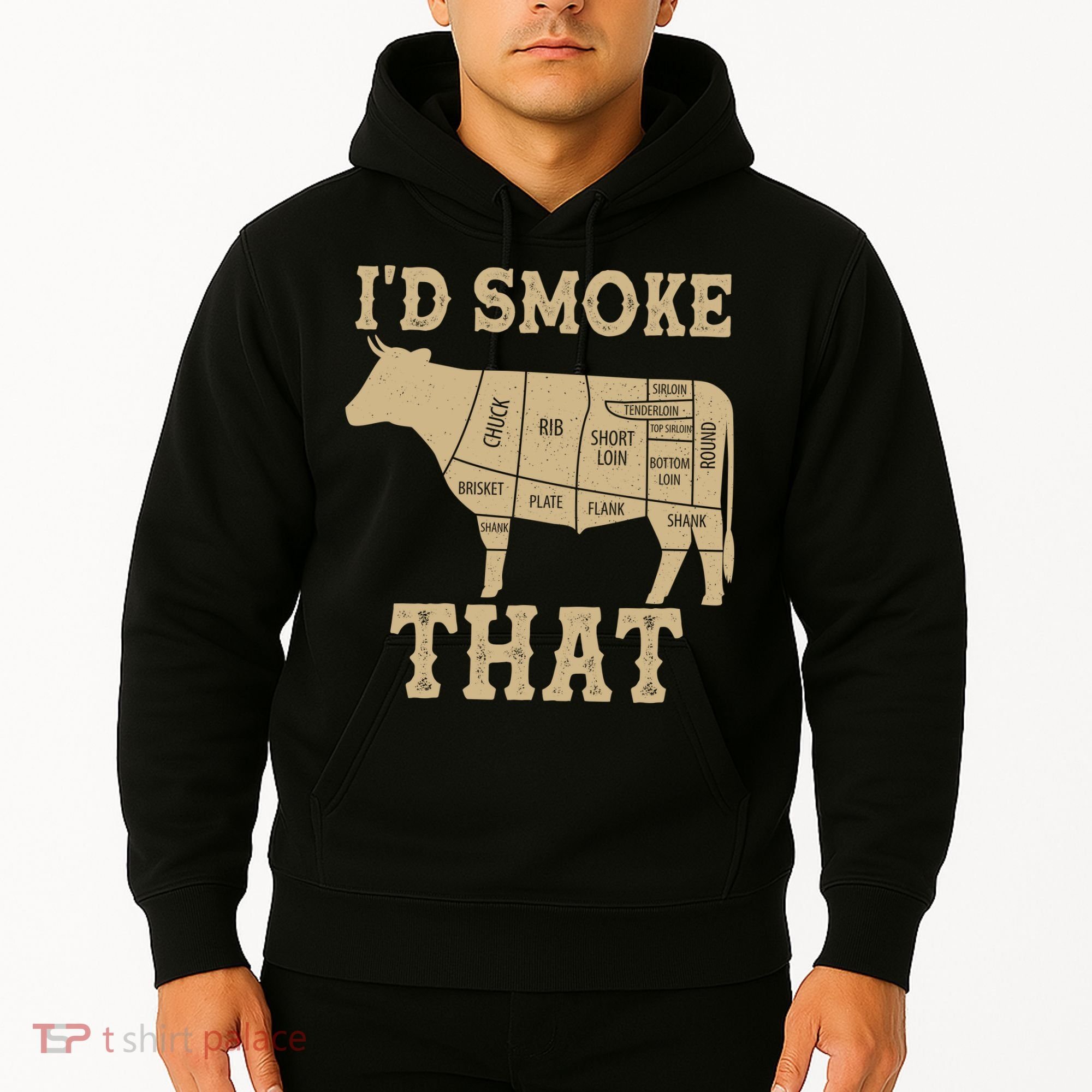 Funny I'd Smoke That Cattle Meat Cuts Hoodie