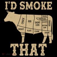 Funny I'd Smoke That Cattle Meat Cuts Long Sleeve Shirt thumb 2