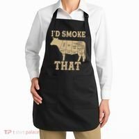 Funny I'd Smoke That Cattle Meat Cuts Apron thumb 2