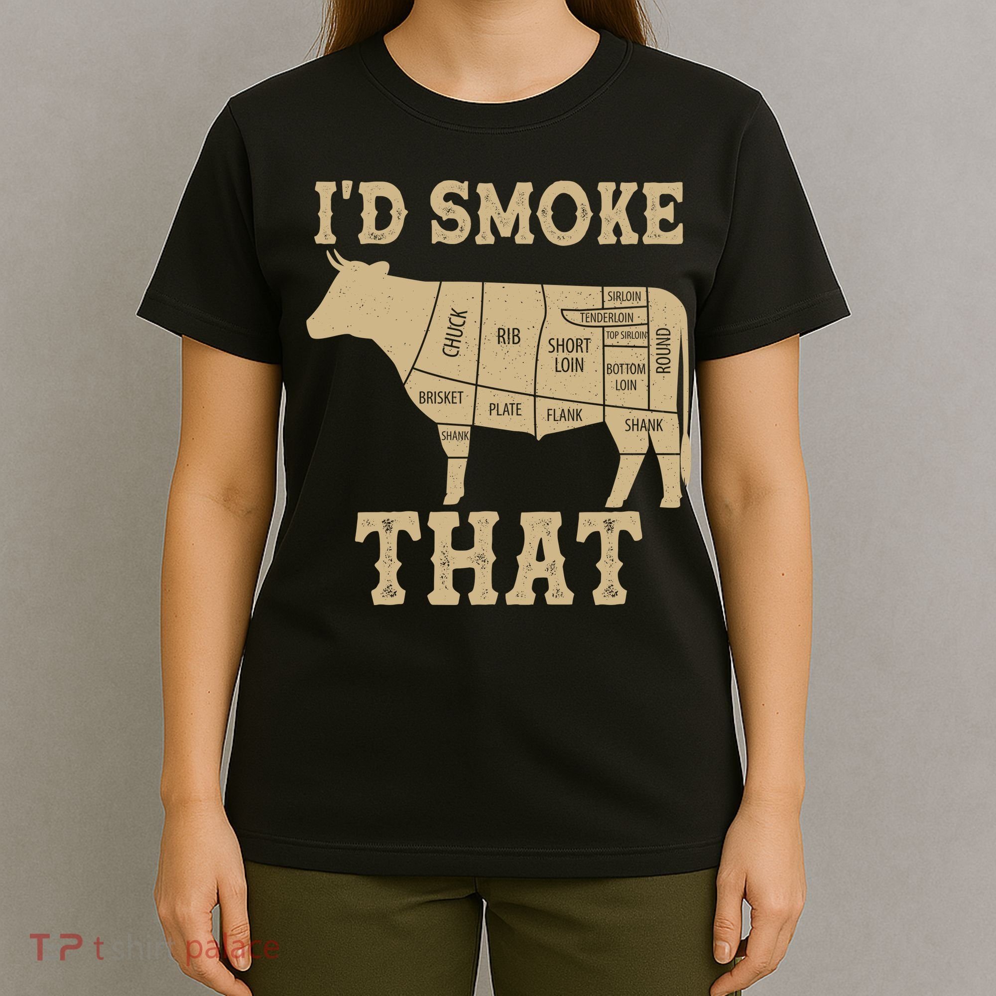 Funny I'd Smoke That Cattle Meat Cuts T-Shirt