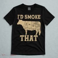 Funny I'd Smoke That Cattle Meat Cuts T-Shirt thumb 5