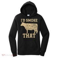 Funny I'd Smoke That Cattle Meat Cuts Women's Hoodie thumb 0