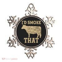 Funny I'd Smoke That Cattle Meat Cuts Ornament thumb 0