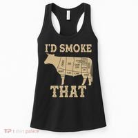 Funny I'd Smoke That Cattle Meat Cuts Women's Tank Top thumb 0