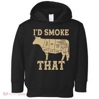 Funny I'd Smoke That Cattle Meat Cuts Toddler Hoodie thumb 0