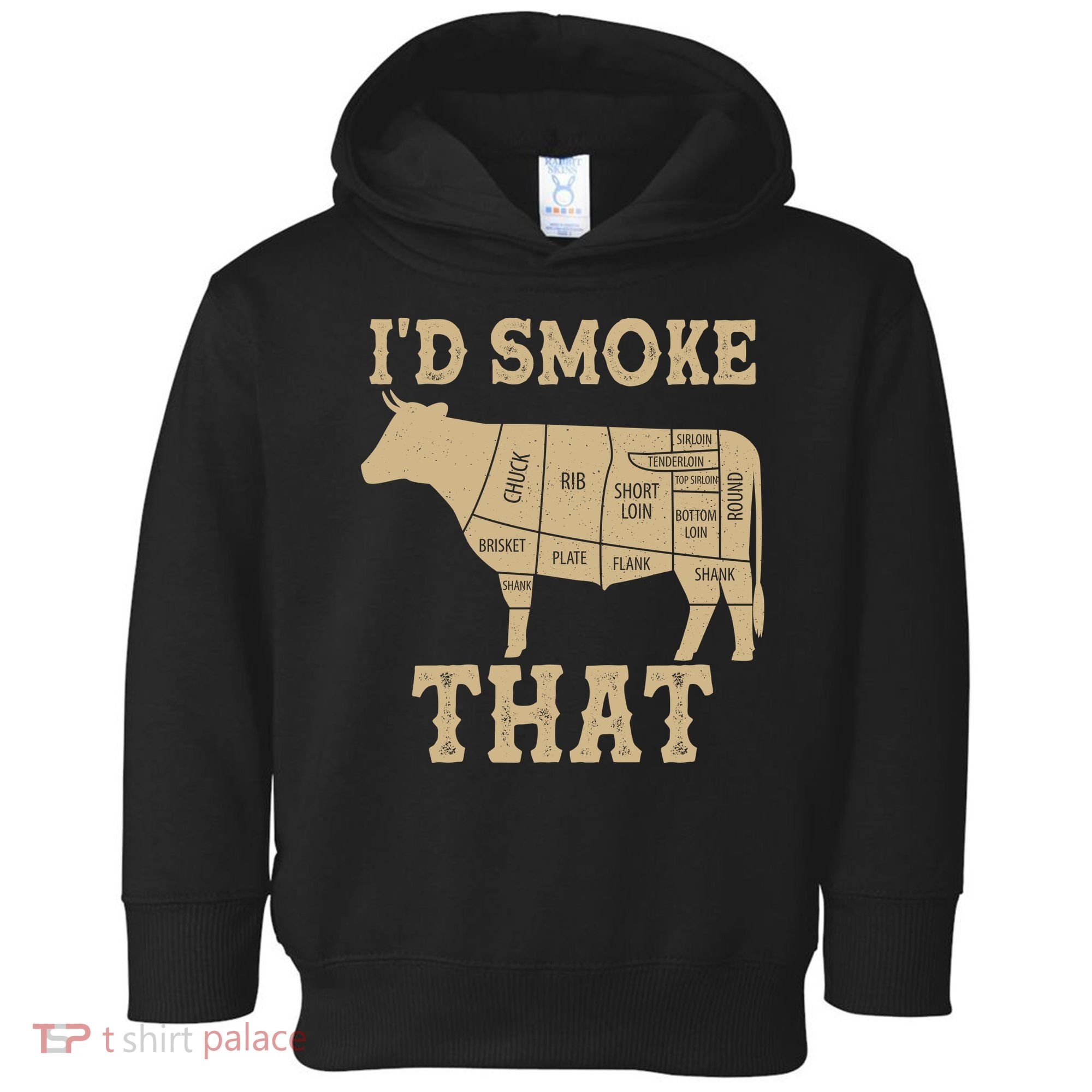 Funny I'd Smoke That Cattle Meat Cuts Toddler Hoodie