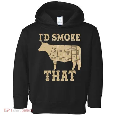 Funny I'd Smoke That Cattle Meat Cuts Toddler Hoodie