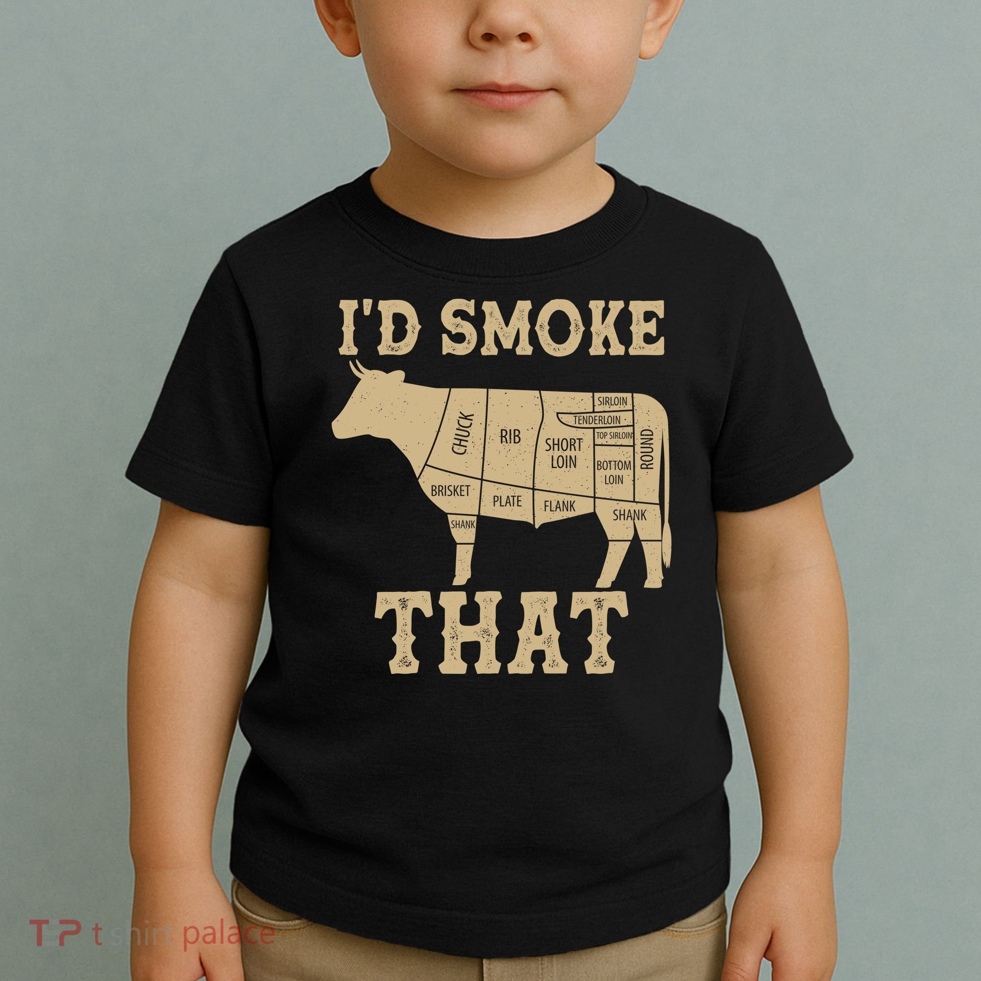 Funny I'd Smoke That Cattle Meat Cuts Toddler T-Shirt