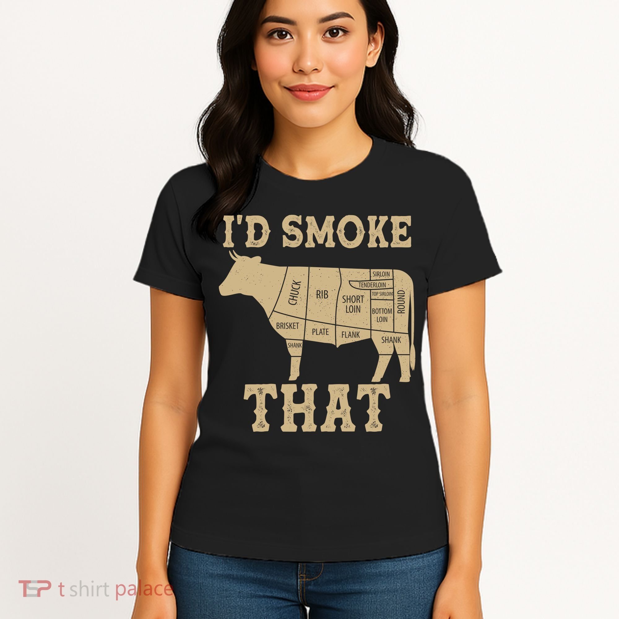 Funny I'd Smoke That Cattle Meat Cuts Women's T-Shirt