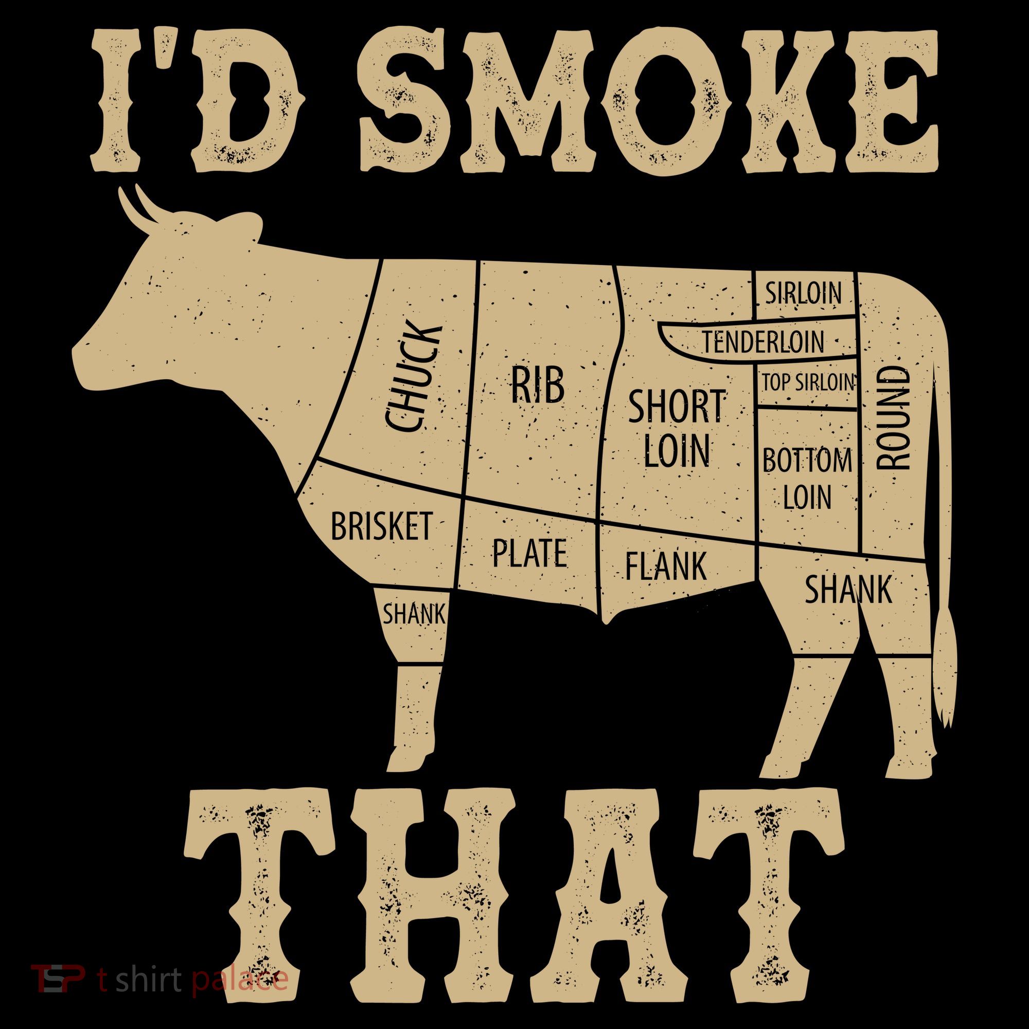 Funny I'd Smoke That Cattle Meat Cuts Kids Sweatshirt