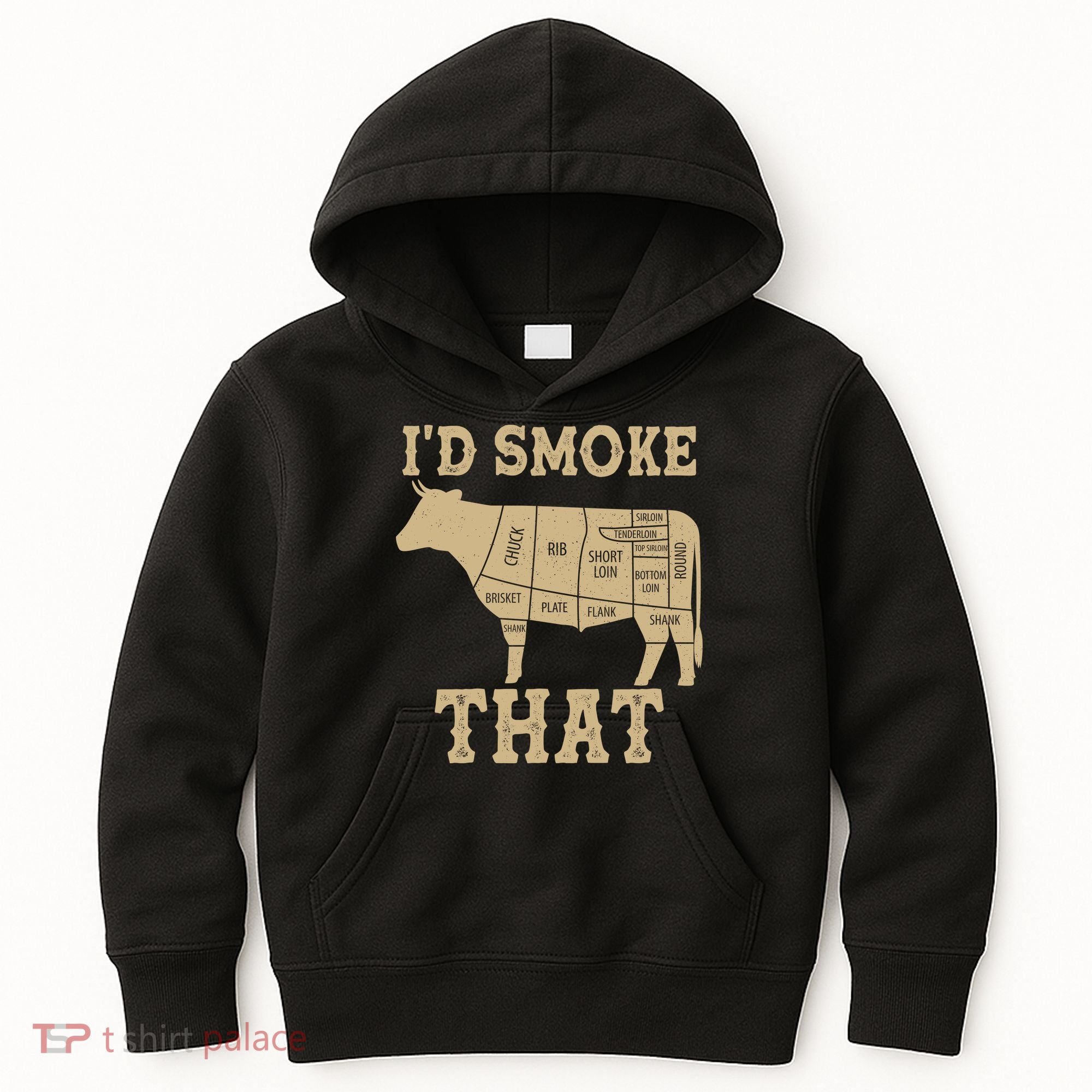 Funny I'd Smoke That Cattle Meat Cuts Kids Hoodie