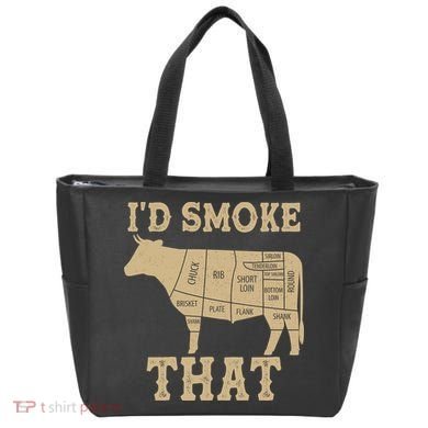 Funny I'd Smoke That Cattle Meat Cuts Tote Bag