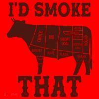 Funny I'd Smoke That Cattle Meat Cuts Santa Hat thumb 1