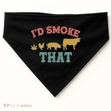 Funny I'd Smoke That Marijuana Leaf USA-Made Doggie Bandana