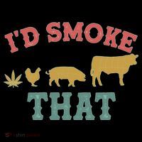 Funny I'd Smoke That Marijuana Leaf USA-Made Doggie Bandana thumb 2