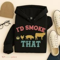 Funny I'd Smoke That Marijuana Leaf Hoodie thumb 4
