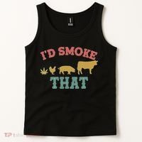 Funny I'd Smoke That Marijuana Leaf Tank Top thumb 2