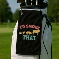 Funny I'd Smoke That Marijuana Leaf Golf Towel thumb 2