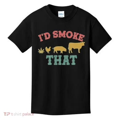 Funny I'd Smoke That Marijuana Leaf Kids T-Shirt