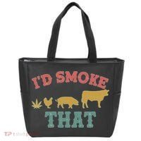 Funny I'd Smoke That Marijuana Leaf Tote Bag thumb 0