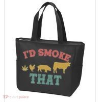 Funny I'd Smoke That Marijuana Leaf Tote Bag thumb 3