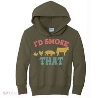 Funny I'd Smoke That Marijuana Leaf Kids Hoodie thumb 0