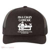 Funny I'm A Crazy Catholic Addicted To Cats Yupoong Adult 5-Panel Trucker Hat thumb 0