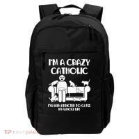 Funny I'm A Crazy Catholic Addicted To Cats Backpack thumb 0
