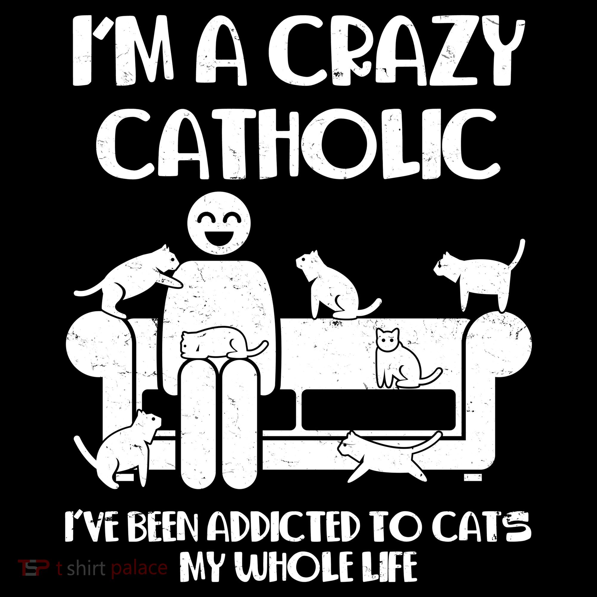 Funny I'm A Crazy Catholic Addicted To Cats Ornament