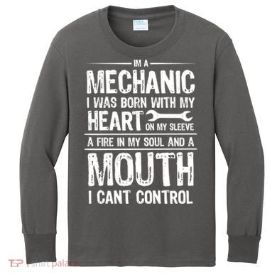 Funny I'm A Mechanic Quote Kids Long Sleeve Shirt