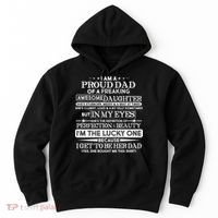 Funny I'm A Proud Lucky Dad Of Awesome Daughter Hoodie thumb 0