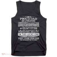 Funny I'm A Proud Lucky Dad Of Awesome Daughter Tank Top thumb 0