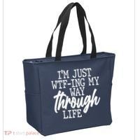 Funny I'm Just WTF-ing My Way Through Life Tote Bag thumb 2