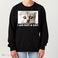 Funny I'm Not A Cat Zoom Lawyer Cat Meme Women's Sweatshirt thumb 0
