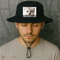 Funny I'm Not A Cat Zoom Lawyer Cat Meme Bucket Hat thumb 2