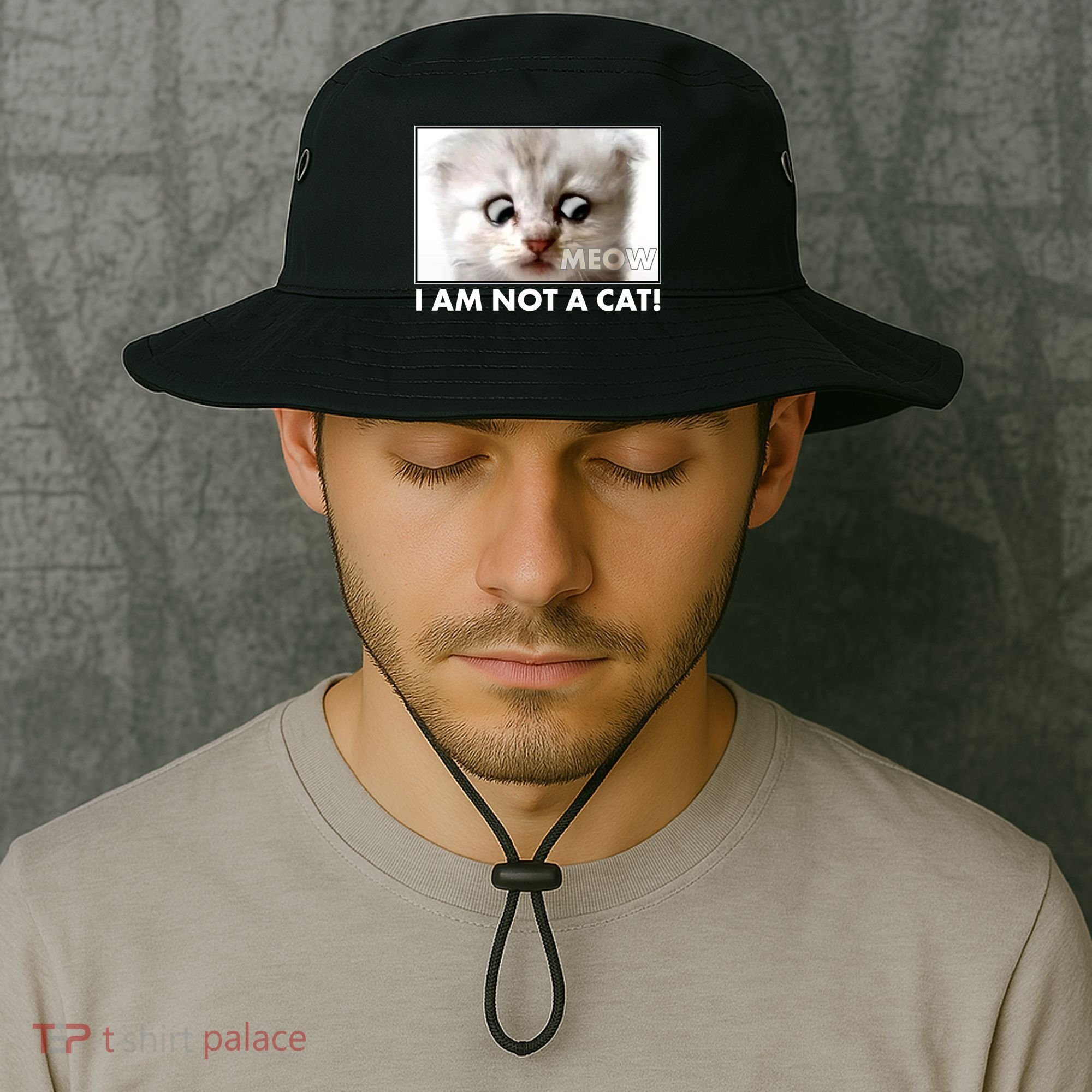 Funny I'm Not A Cat Zoom Lawyer Cat Meme Bucket Hat