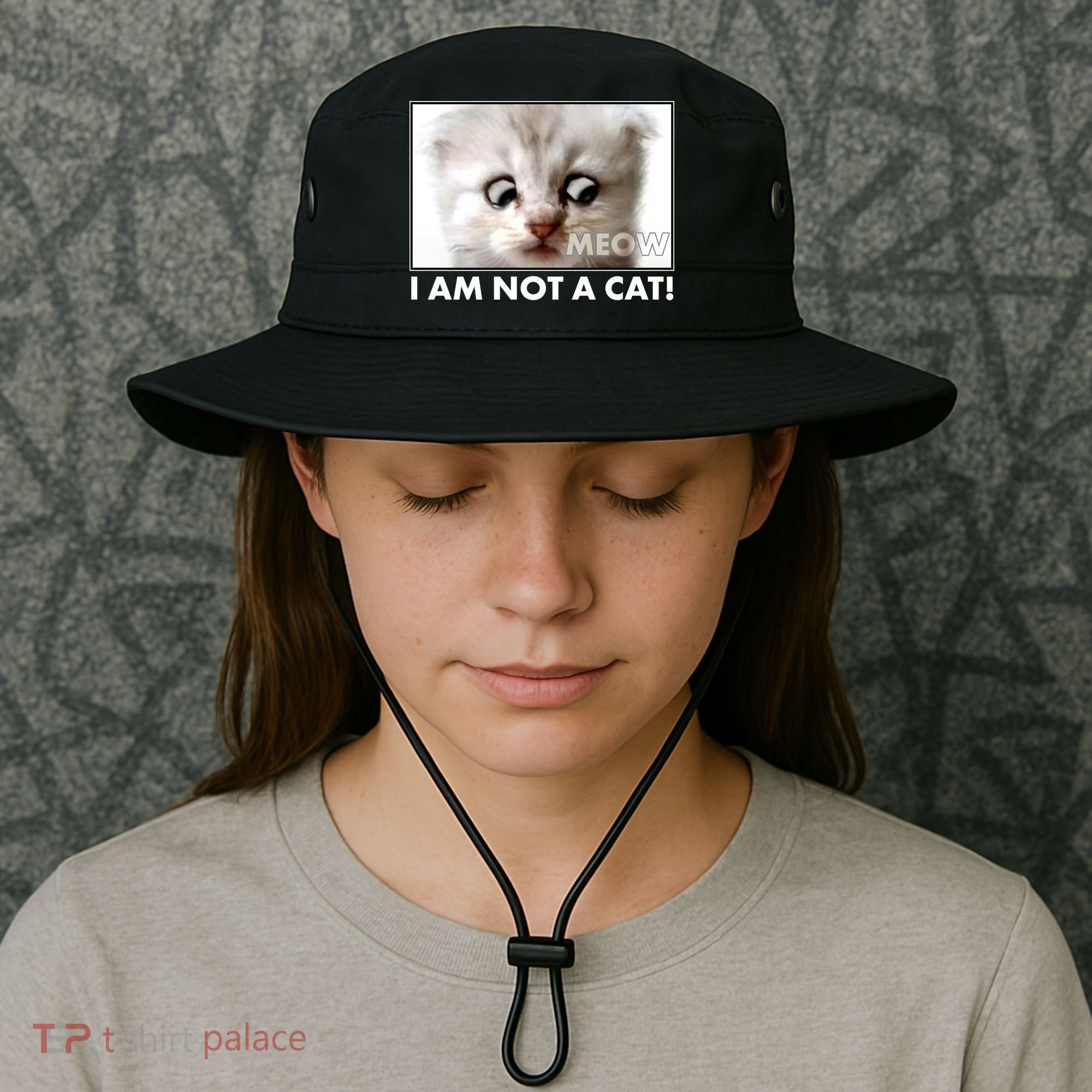 Funny I'm Not A Cat Zoom Lawyer Cat Meme Bucket Hat