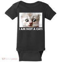 Funny I'm Not A Cat Zoom Lawyer Cat Meme Baby Bodysuit thumb 0