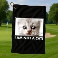 Funny I'm Not A Cat Zoom Lawyer Cat Meme Golf Towel thumb 1