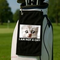 Funny I'm Not A Cat Zoom Lawyer Cat Meme Golf Towel thumb 2