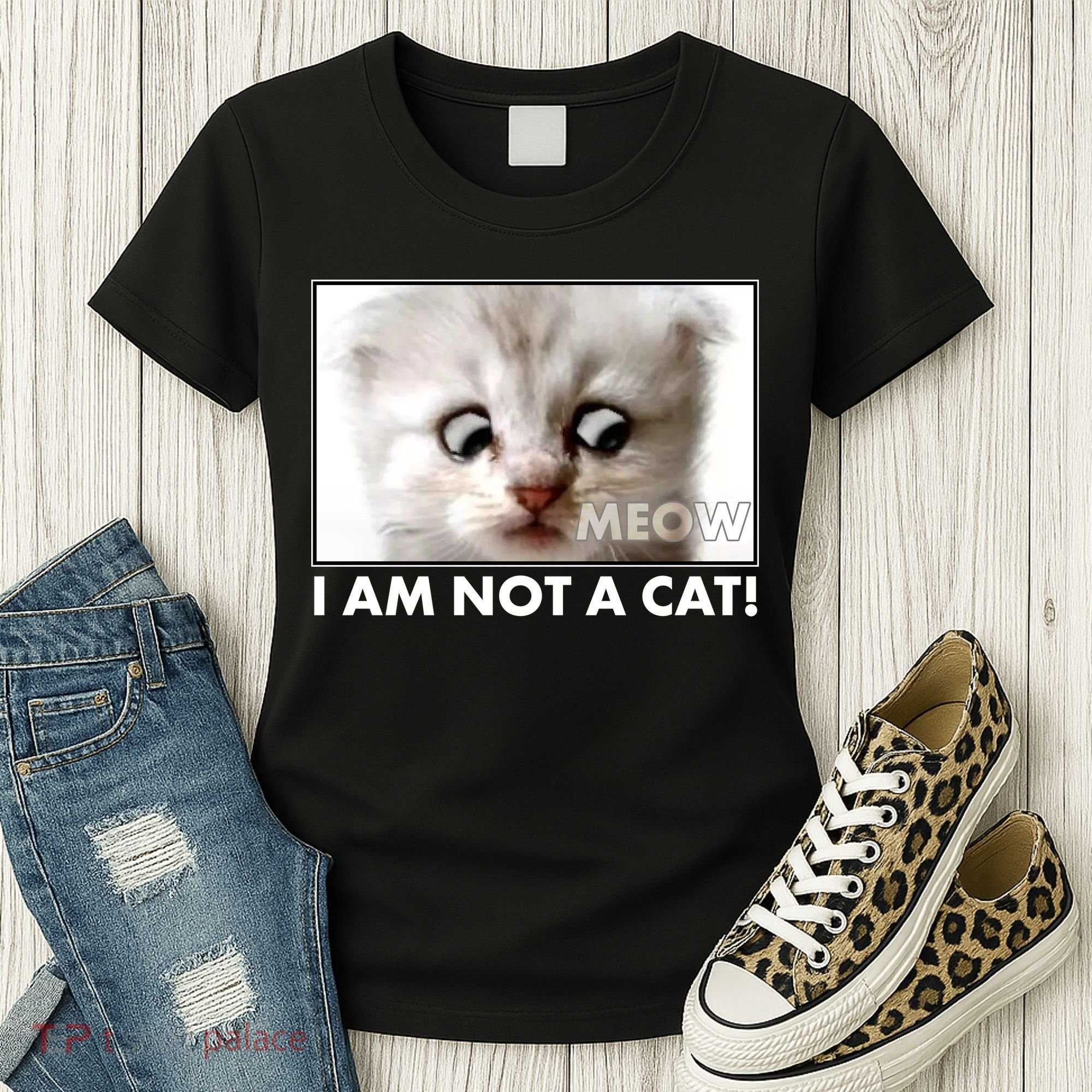 Funny I'm Not A Cat Zoom Lawyer Cat Meme Women's T-Shirt