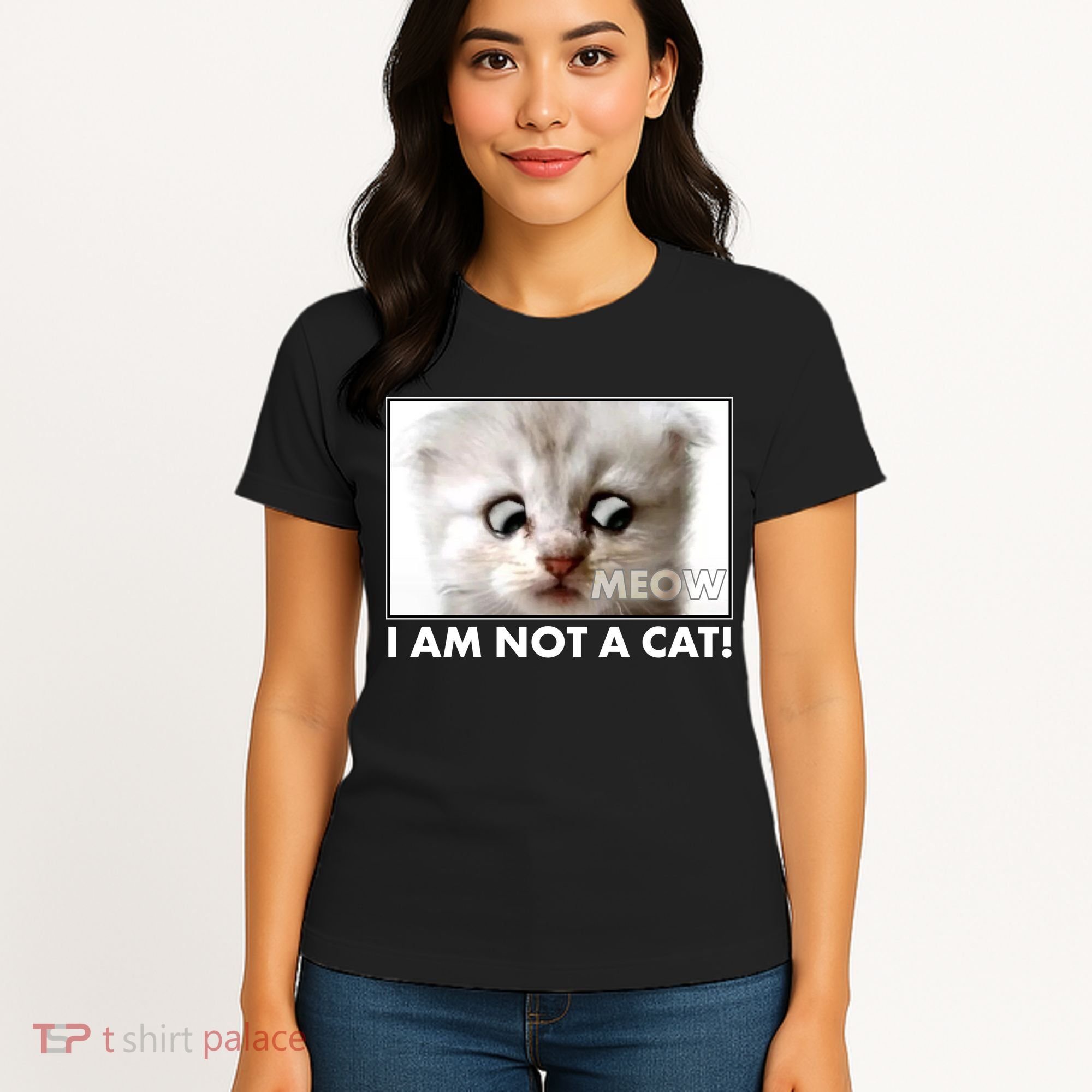 Funny I'm Not A Cat Zoom Lawyer Cat Meme Women's T-Shirt