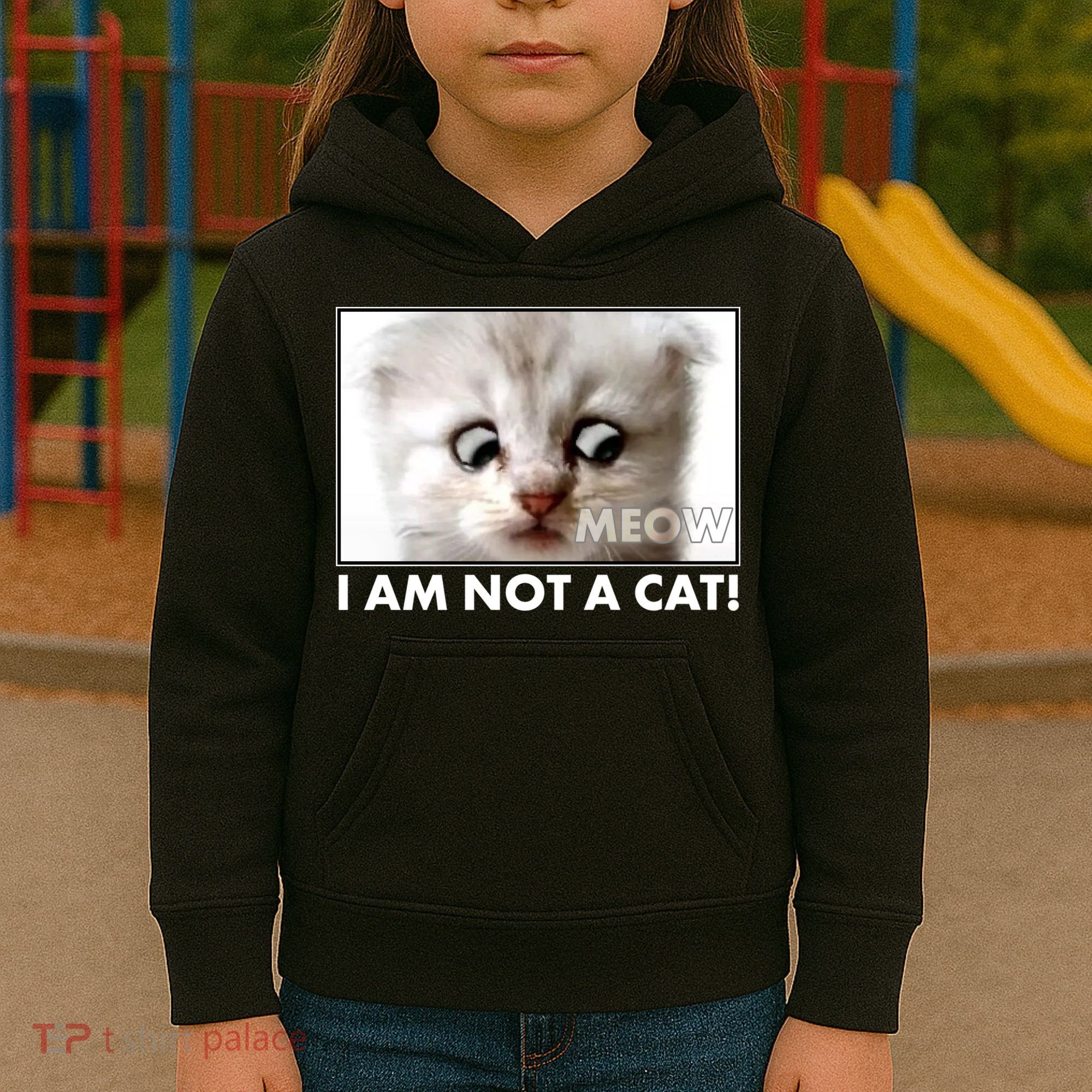 Funny I'm Not A Cat Zoom Lawyer Cat Meme Kids Hoodie