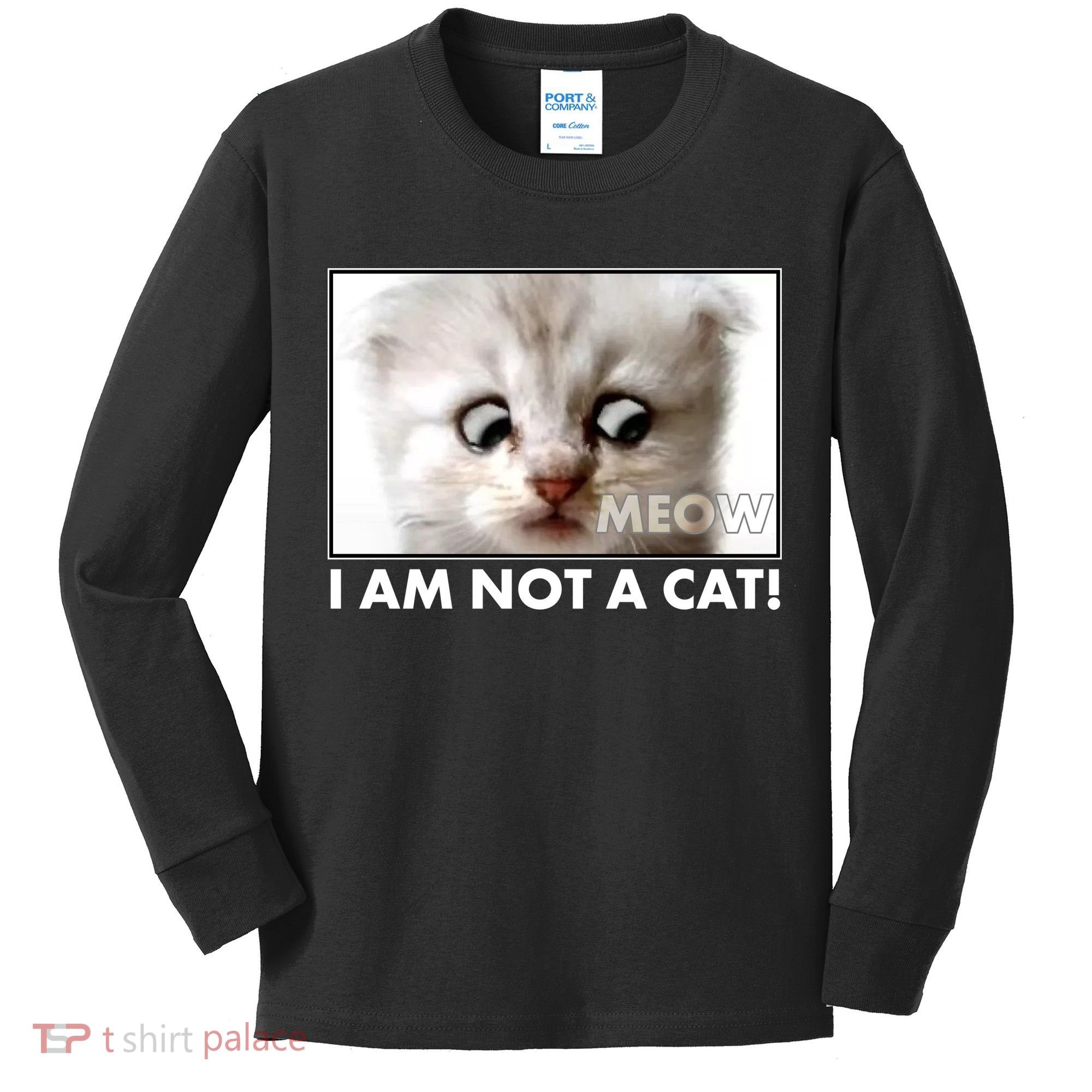 Funny I'm Not A Cat Zoom Lawyer Cat Meme Kids Long Sleeve Shirt